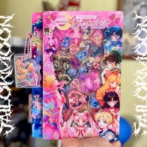 NEW Shaker Acrylic notebook Journal DIY Sailor Moon Anime Diary Planner Pink A5